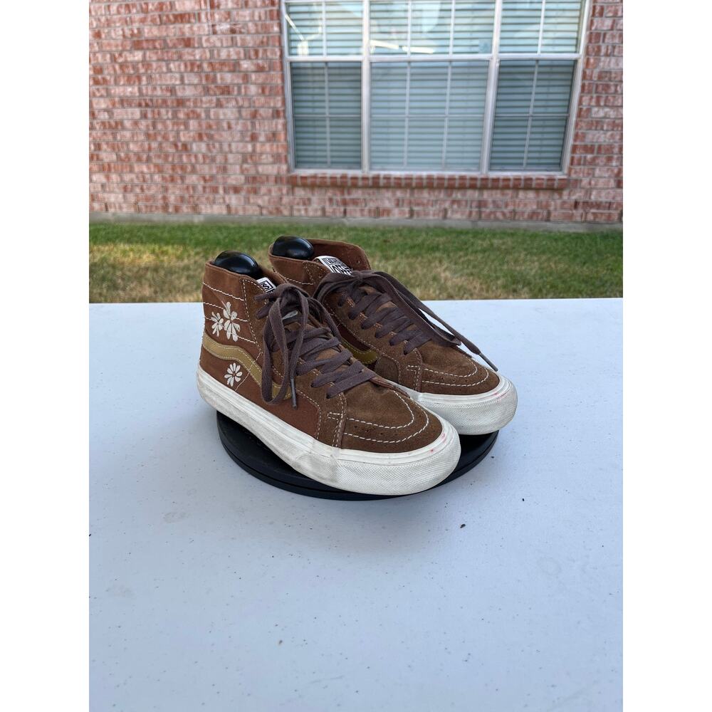 Womens Vans Painted Floral Sk8-Hi 38 Decon VR3 SF Size 7 Brown Tan - Picture 3 of 6
